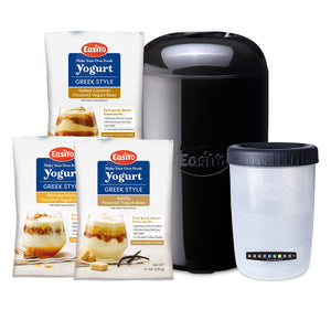 EasiYo Yogurt Maker Starter Kit with Vanilla Honey and Salted Caramel Flavors