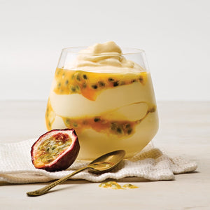 Passionfruit greek yogurt flavor in glass